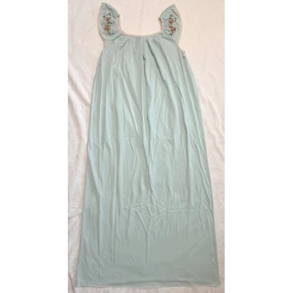 Vintage Glencraft Lingerie soft green‎ long nightgown size S embroidery - Picture 2 of 7
